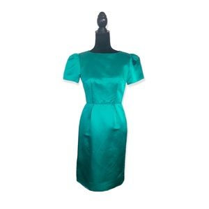Vintage Paija Atelier Green Satin 60s Style dress